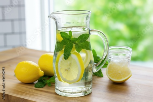 jug of water with lemon and mint for detox