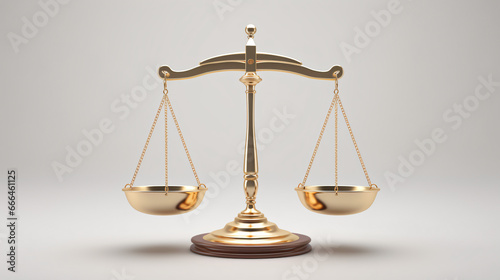  Balance scale on white background 3d rendering