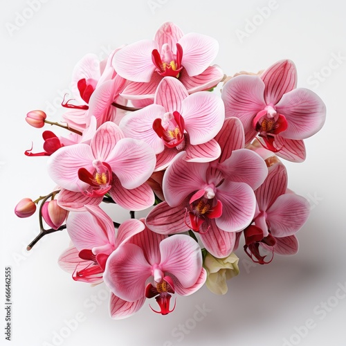 Pink Orchid Flowers  Hd   On White Background 