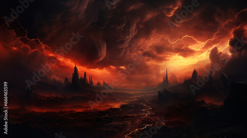 Fantastic fantasy style mystical horror background