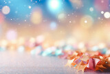 Christmas background with stars shape and golden glitter, luxury blurry bokeh shining light.