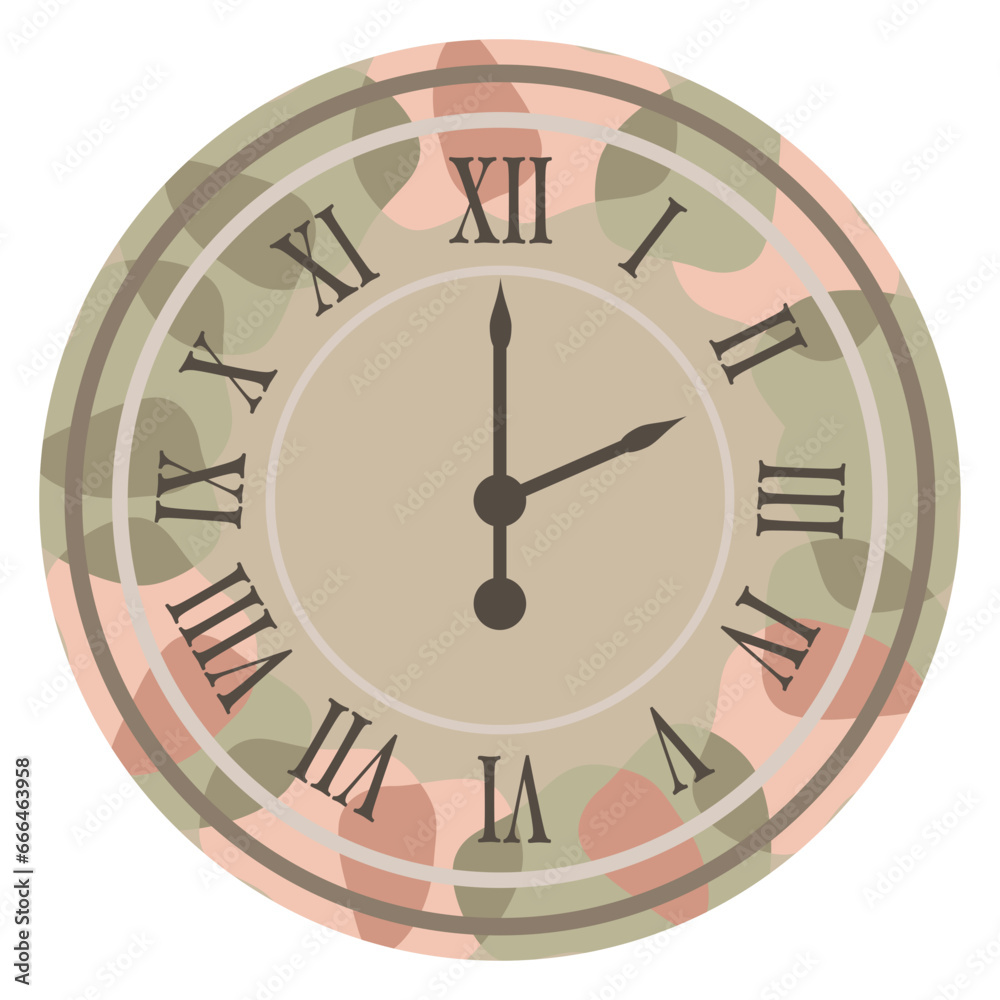 Fototapeta premium Vector old vintage clock face