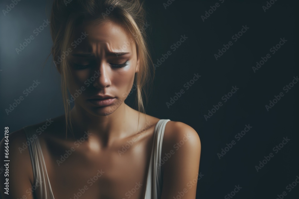 Sorrow and Grief: Woman with tears in her eyes - AI Generated Sorrow and Grief: Woman with tears in her eyes - AI Generated