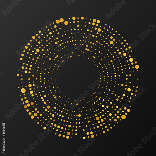 Abstract gold glowing halftone dotted background