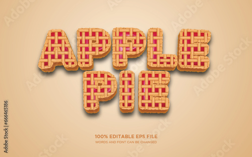 Apple Pie 3D editable text style effect