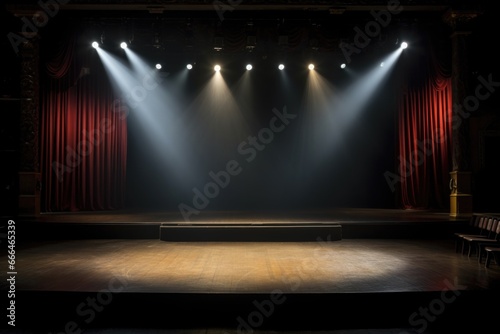 spotlight illuminating an empty stage