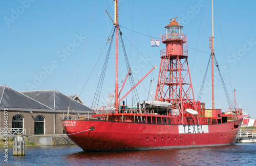 Lightvessel at Willemsoord former naval base of the Royal Netherlands Navy and museum in Den Helder, Netherlands. photo