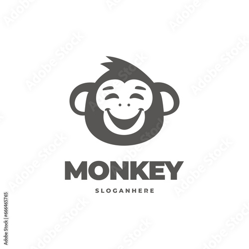 Monkey fun modern logo vector