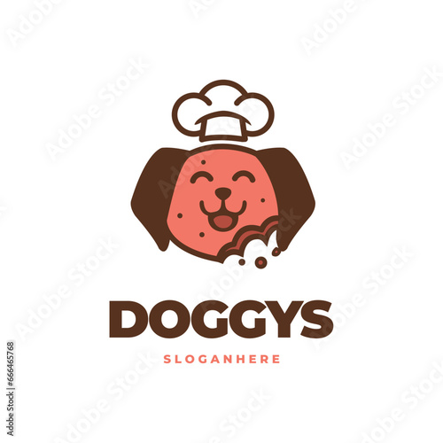 cute dog cookies logo vector