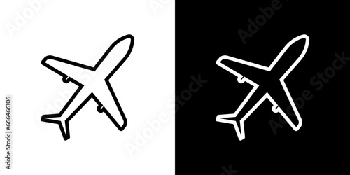 Plane flight. Travel illustration. Airplane fly vector icon. 