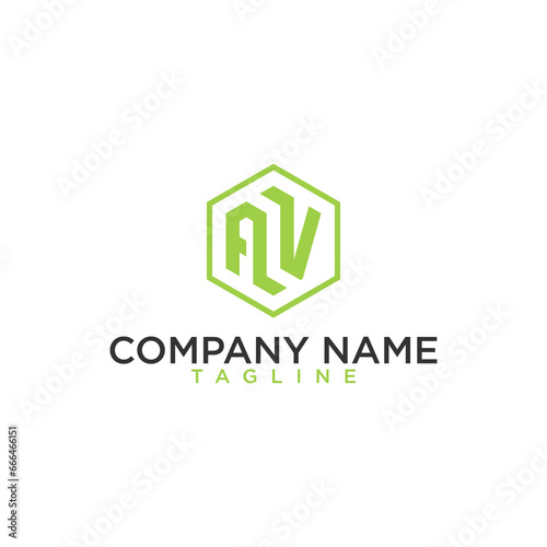 Geometric letter av, logo design. Modern luxury intial logo vector.