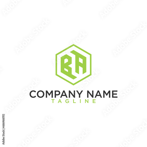 Geometric letter ba, logo design. Modern luxury intial logo vector.