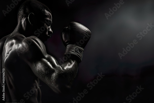 person with boxing gloves in a studio motivational