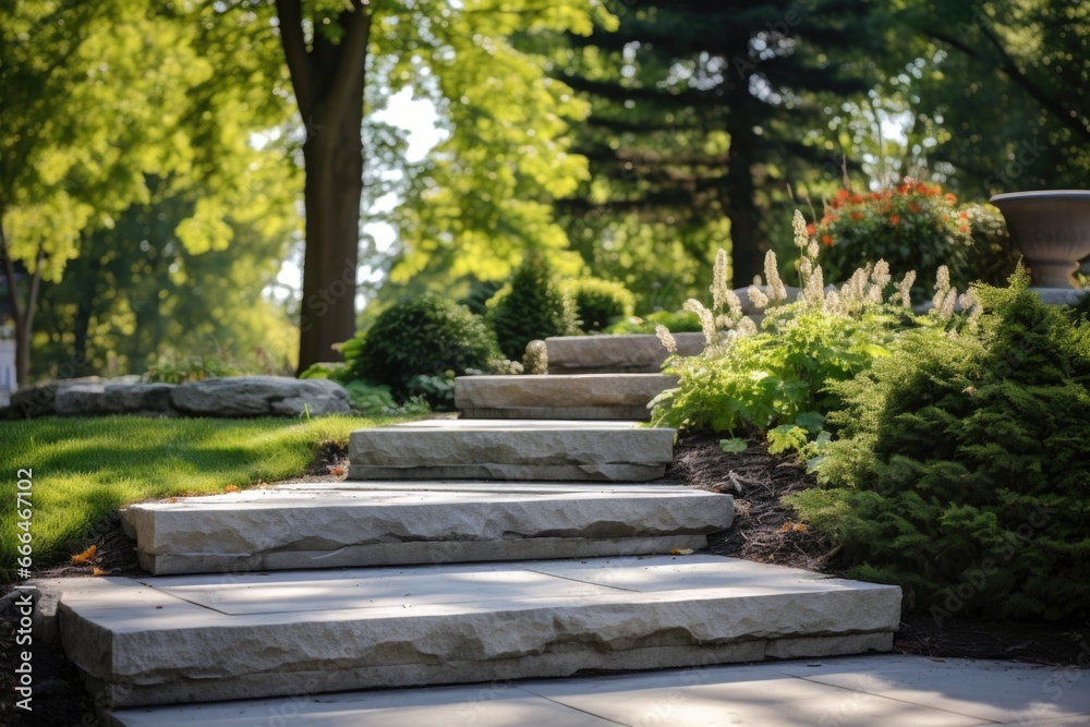 outdoor natural stone steps doubling as workout stairs