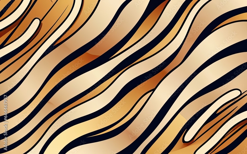 Golden wavy lines pattern background with Generative AI. Golden wavy lines pattern background with Generative AI.