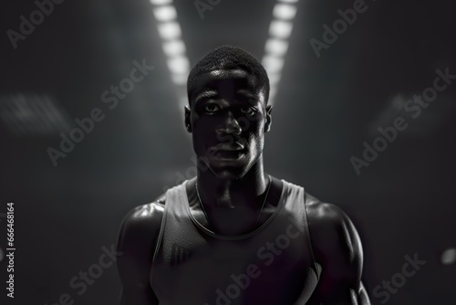 portrait of a man sweating in gym motivational