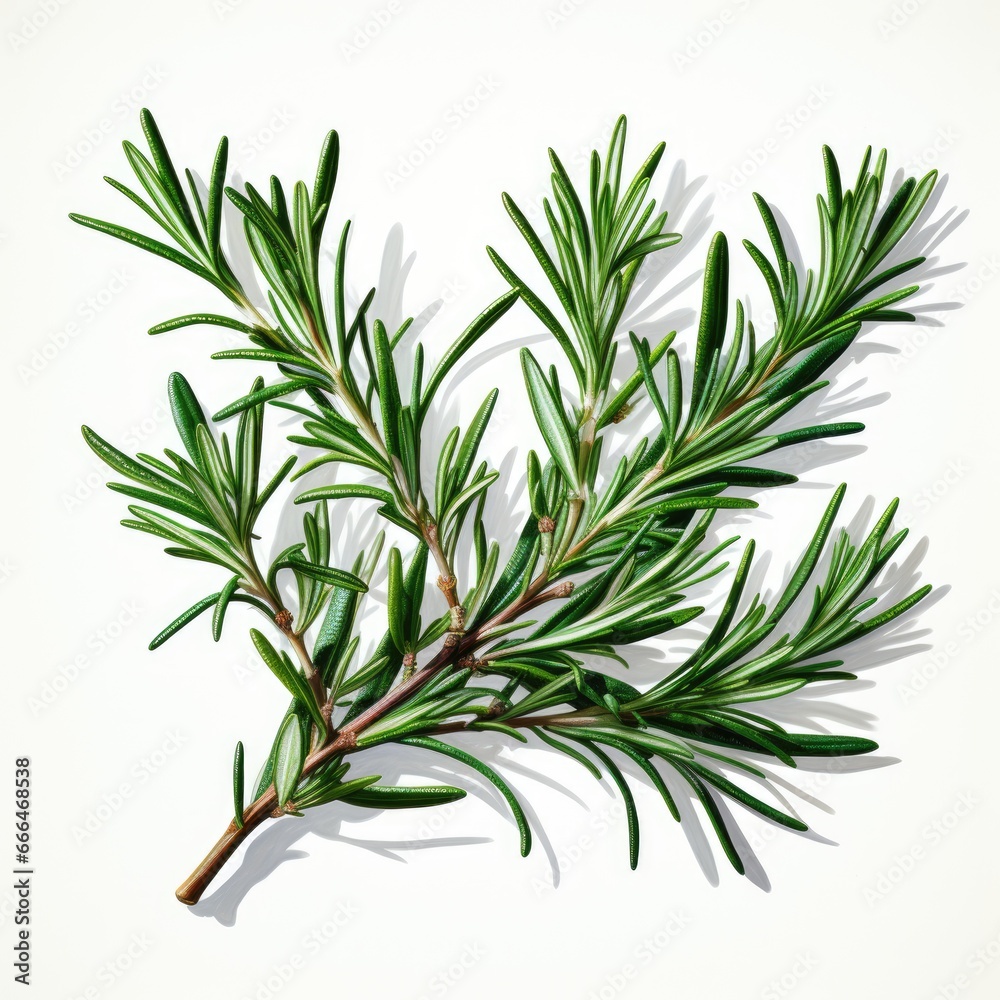 Fototapeta premium Rosemary Branches , Hd , On White Background 