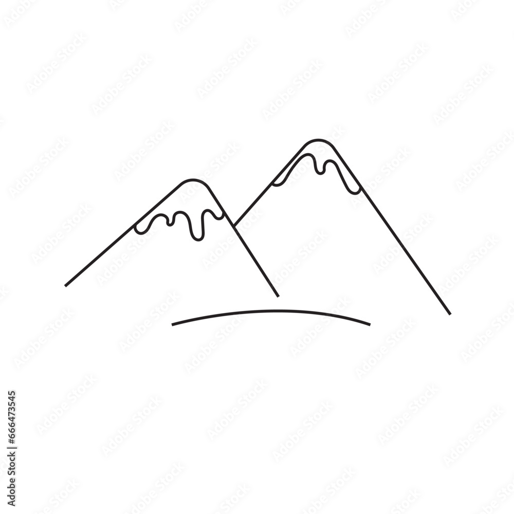 Vector illustration of snow-capped mountains. I Vector illustration of snow-capped mountains. I