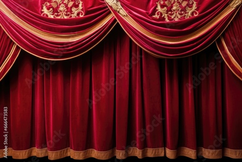 detailed view of a theater curtain before a play