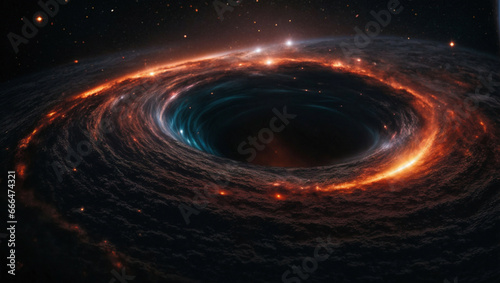 A dramatic depiction of a black hole