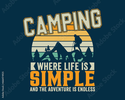 Premium Camping-Hiking t-shirt for travellers