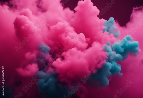 Colorful pink red rainbow smoke paint explosion color fume powder splash motion of liquid ink dye © ArtisticLens