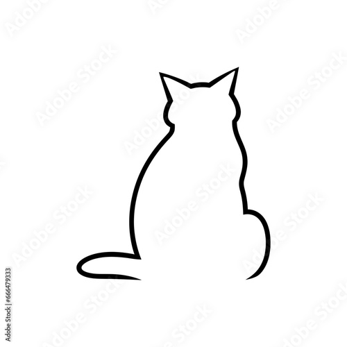 icon black cat silhouette isolated. Vector illustration