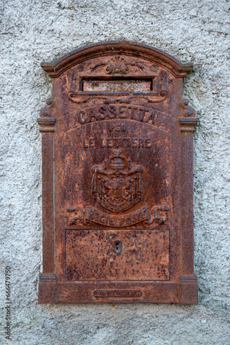 old mailbox on a wall in Italy