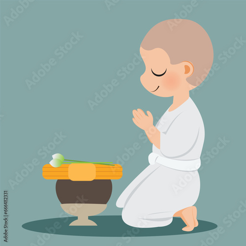 Giving alms bowls and robes to enter the monkhood ceremony.