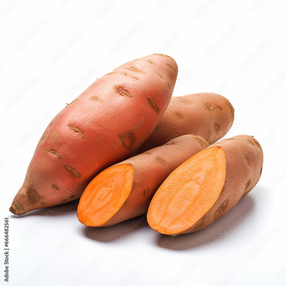 Sweet Potatoes for Roasting Isolated on White Background Sweet Potatoes for Roasting Isolated on White Background