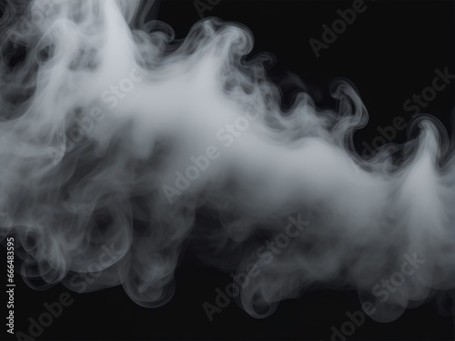 abstract smoke misty fog on isolated black background