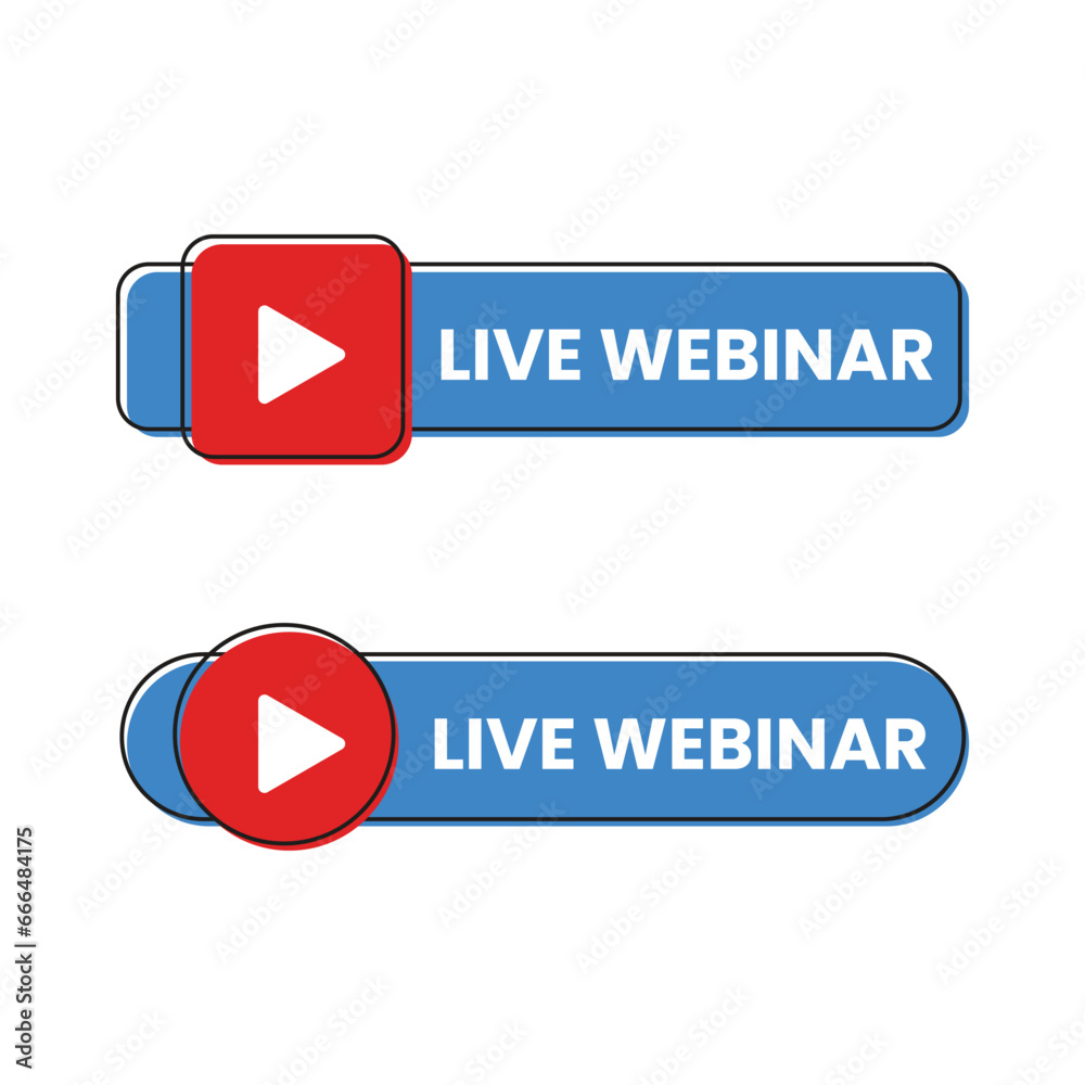 Live webinar logo, icon, button, emblem for concept design. Live Webinar label. Vector illustration Isolated on white background Live webinar logo, icon, button, emblem for concept design. Live Webinar label. Vector illustration Isolated on white background