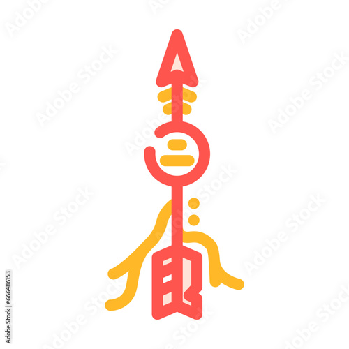 arrow tattoo art vintage color icon vector. arrow tattoo art vintage sign. isolated symbol illustration