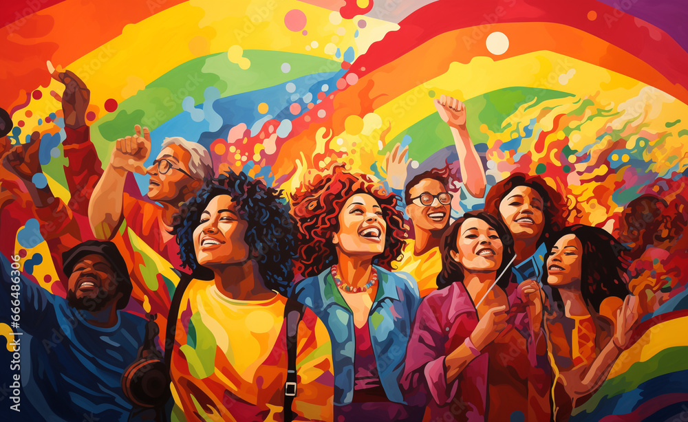 United in Diversity Inspiring Image of a Multicultural Group of People at Pop Art Style United in Diversity Inspiring Image of a Multicultural Group of People at Pop Art Style
