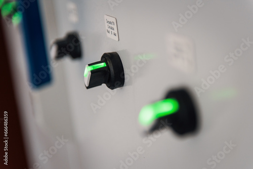 Boiler Room Control Panel with Switches and Indicators