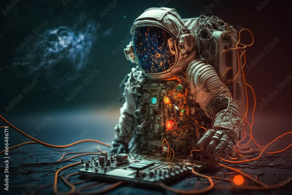 Astronaut in movie scene Astronaut in movie scene