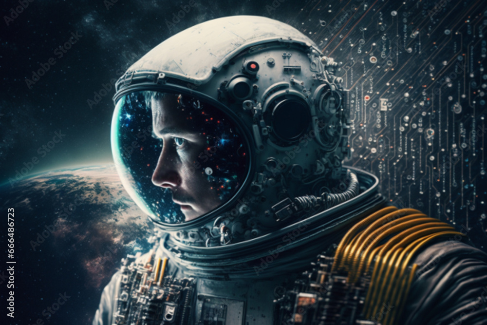 Astronaut in movie scene Astronaut in movie scene