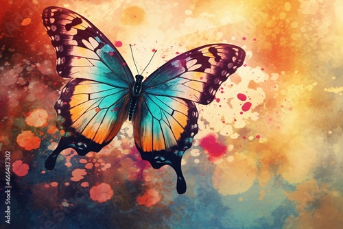 background with butterfly. Generative AI
