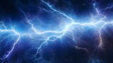 Blue lightning bolt, abstract plasma and energy background