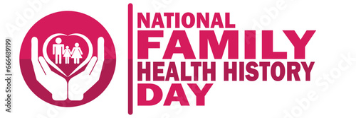 National family health history day. Holiday concept. Template for background, banner, card, poster with text inscription. Vector illustration.