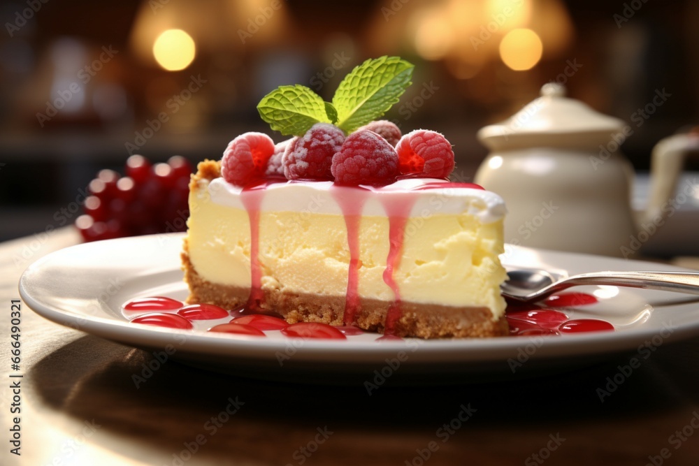Heavenly cheesecake awaits indulge in a slice of pure, blissful delight