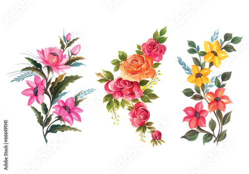 Fototapeta Naklejka Na Ścianę i Meble -  floral background with flowers, flower logo, floral logo, watercolor flower,floral logo,lineart flower