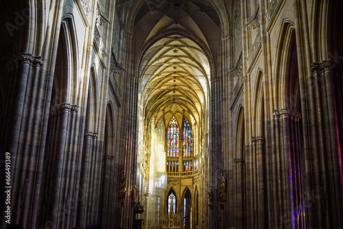 View inside St. Vitus Cathedral  Prague  Czech Republic