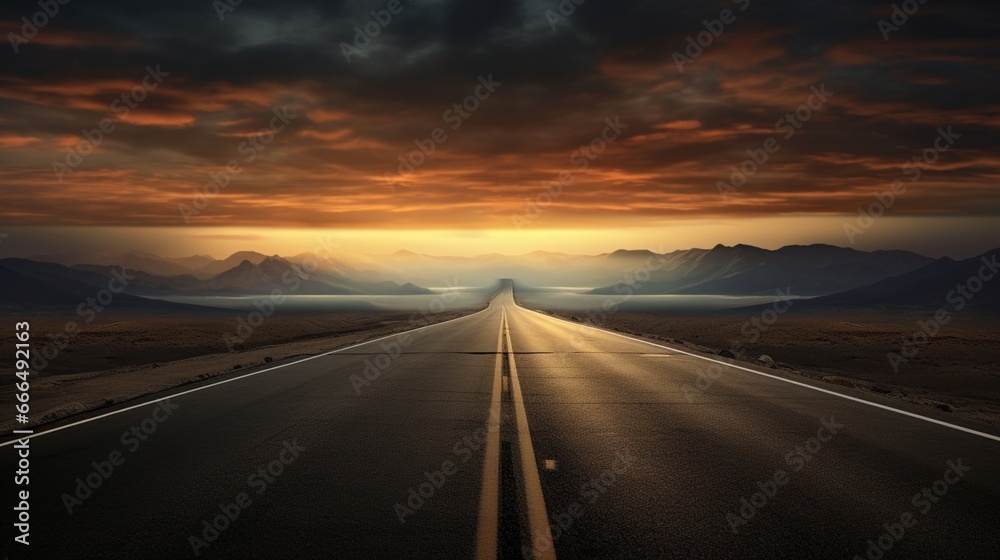 highway in to the horizon. 
