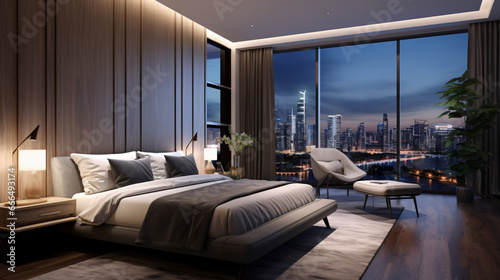 Modern and luxurious hotel bedroom © Fauzia