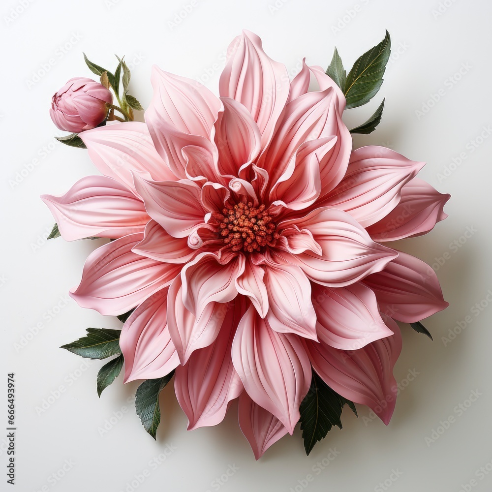 Pink Flower With Pink It Sits, Hd , On White Background 