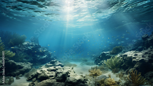 Underwater sandy ocean floor view