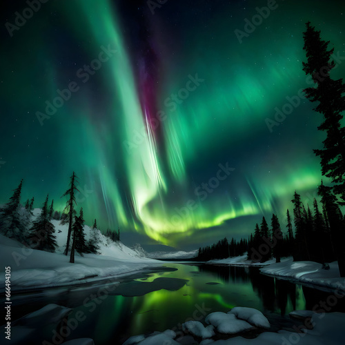 The Northern Lights, or Aurora Borealis, are stunning Astronomy Marvels created by charged particles colliding with Earth's atmosphere. © Nadia