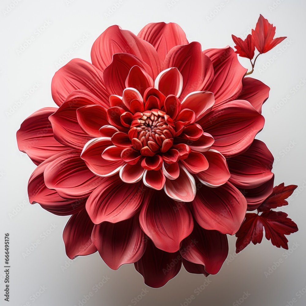 Red Flower With Yellow Center, Hd , On White Background Red Flower With Yellow Center, Hd , On White Background