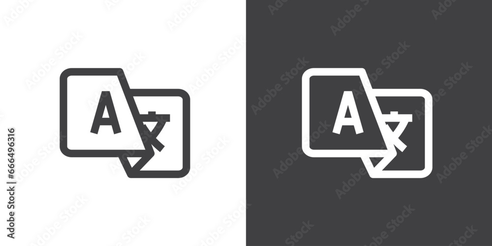 Simple Translator app icon logo. Translate language chinese english bubble phone app symbol vector icon. Translate icon. Simple illustration of translate vector isolated on black and white background. Simple Translator app icon logo. Translate language chinese english bubble phone app symbol vector icon. Translate icon. Simple illustration of translate vector isolated on black and white background.